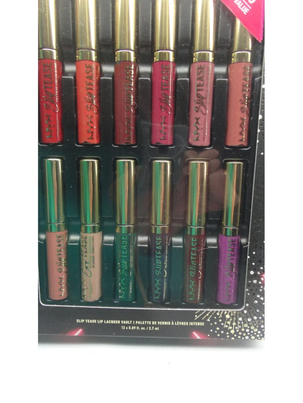 NYX Cosmetics 12 Pc Lip Lacquer Travel size Set Slip Tease Vault Love Disco Lust